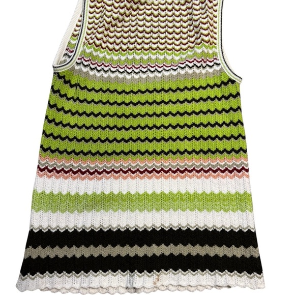 🌈 Y2K Retro Multicolor Knit Tank Top Sleeveless Scoop Neck Size L 🌈 - Picture 2 of 5